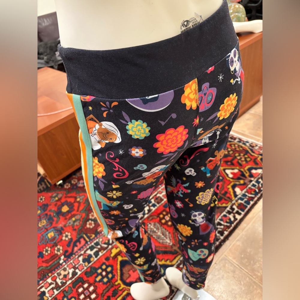 Disney Coco Women’s Multicolored Leggings with Stripes on side, size medium - Picture 7 of 11